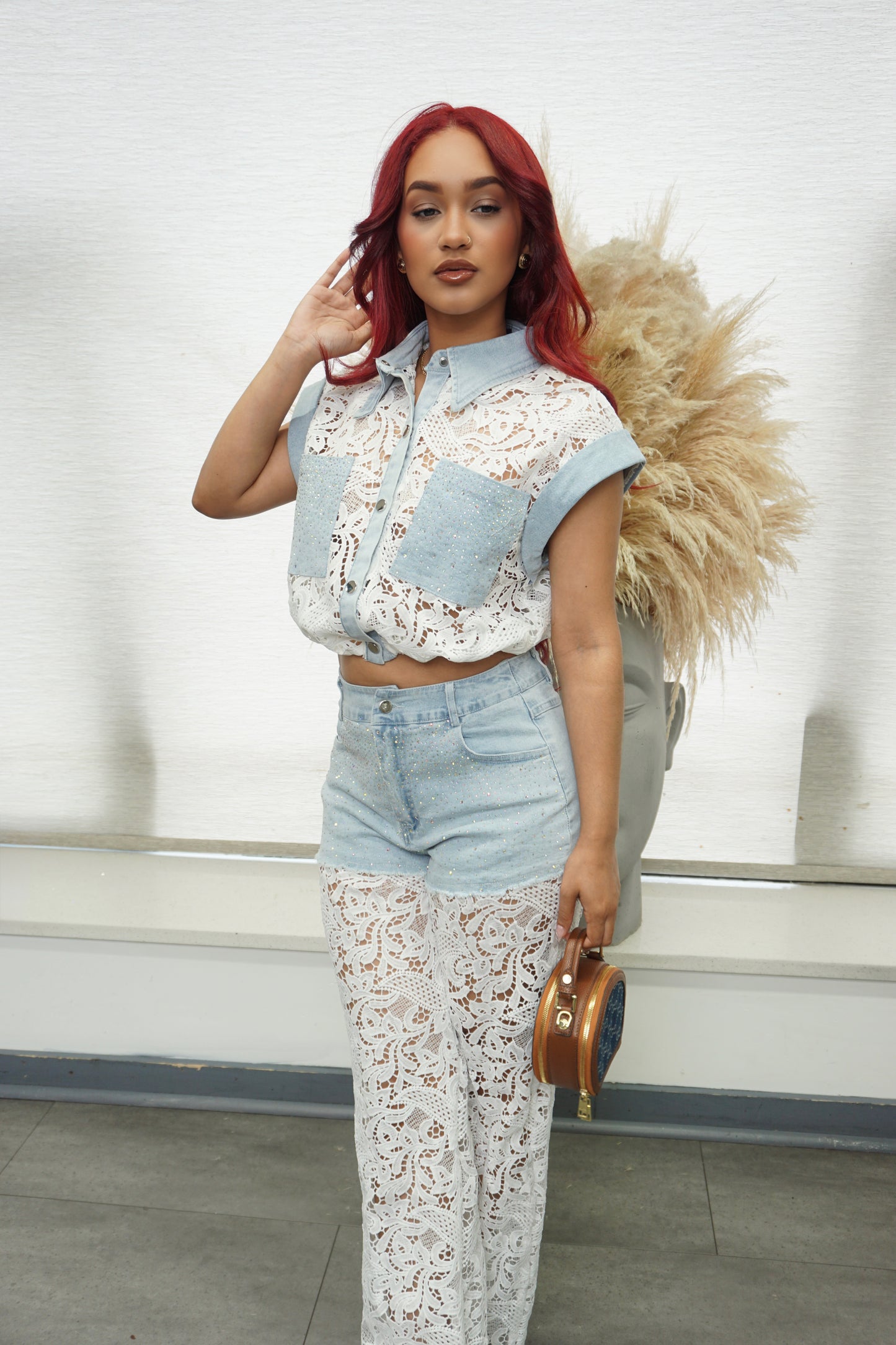 Laced in Denim Set